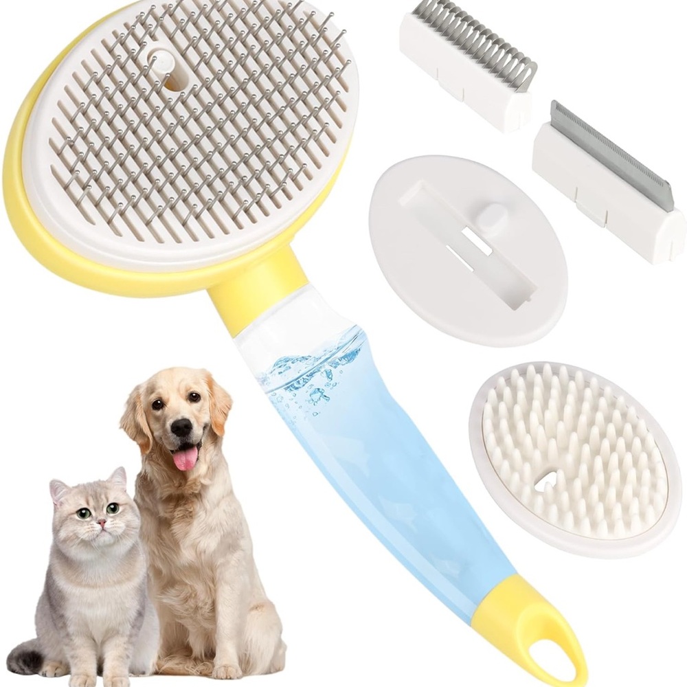 Dog Steam Grooming Brush and Metal Comb Combo